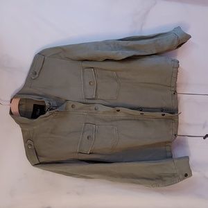 Rails Women's Sage Collins Jacket Militay Tencel Linen Zipper Snaps Draw…